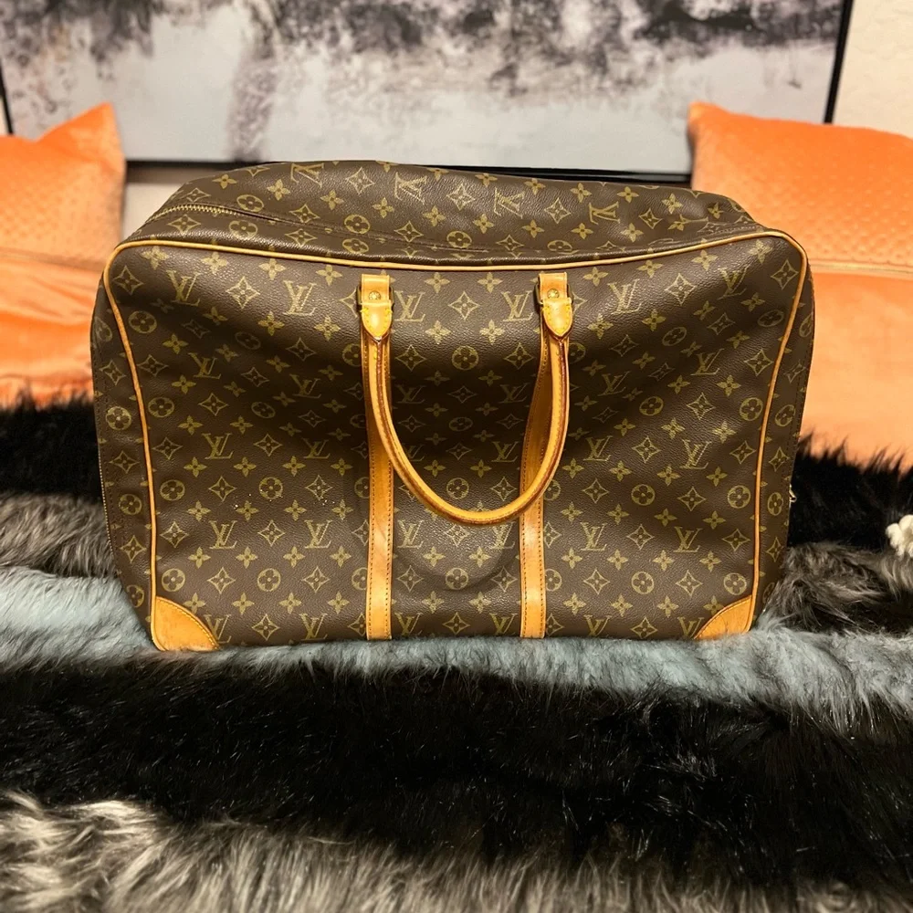 AUTH Louis Vuitton Travel Bag Sirius 50 Brown Monogram 181485E Used Handbag - Picture 12 of 13